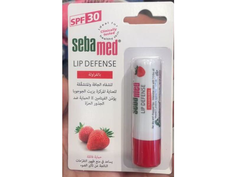 Sebamed Lip Defense Moisturizer, Strawberry, SPF 30, 4.8 g