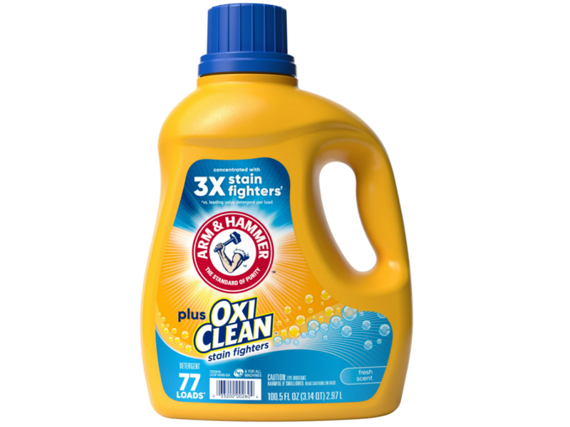 Arm & Hammer Plus OxiClean Liquid Laundry Detergent, Fresh Scent, 77 Loads, 100.5 fl oz/2.97 L