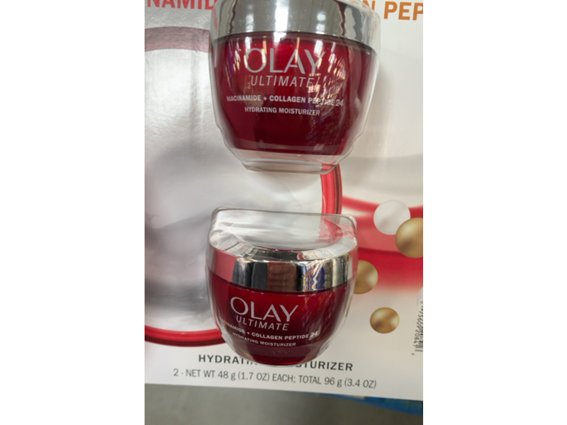 Olay Ultimate Hydrating Moisturizer, Niacinamide + Collagen Peptide, 1.7 oz/48 g, Pack Of 2