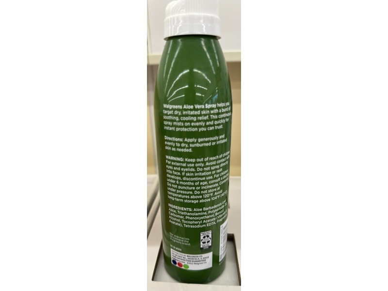 Walgreens Aloe Vera Spray, Vitamin E, 6.3 oz/178 g