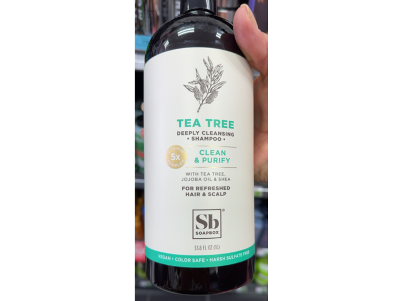 Soapbox Clean & Purify Shampoo, Tea Tree, 33.8 fl oz/1 L