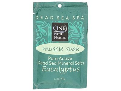 One With Nature Pure Active Dead Sea Mineral Salts Muscle Soak, Eucalyptus, 2.5 oz/70 g