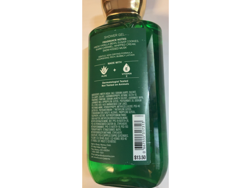 Bath & Body Works Shower Gel, Vanilla Bean Noel, 10 fl oz/295 mL, Pack Of 2