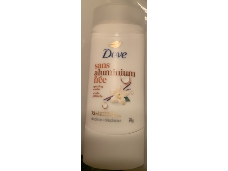 Dove Sans Aluminium Free Deodorant, Sparkling Vanilla, 74 g