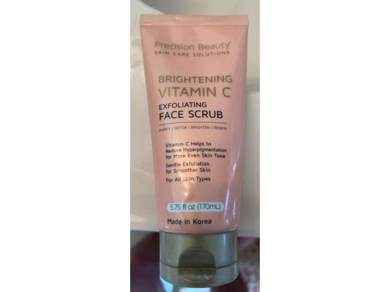 Precision Beauty Brightening Vitamin C Exfoliating Face Scrub, 5.75 fl oz/170 mL
