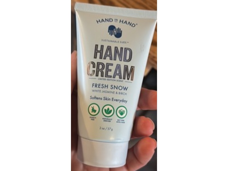 Hand In Hand Fresh Snow Hand Cream, White Jasmine & Birch, 2 oz/57 g