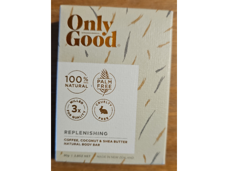 Only Good Replenishing Natural Body Bar, Coffee, Coconut & Shea Butter, 2.8 oz/80 g
