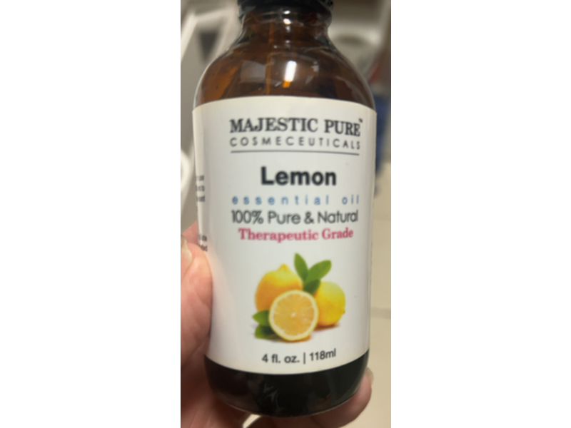 Majestic Pure 100% Pure & Natural Essential Oil, Lemon, 4 fl oz/118 mL