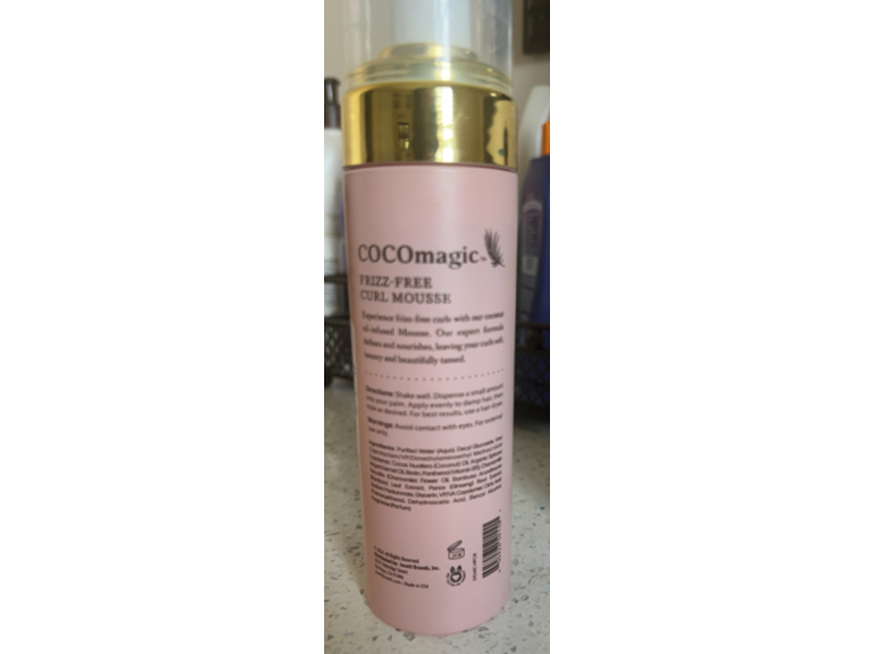 Coco Magic Frizz-Free Curl Mousse, Coconut Oil, 6.5 fl oz/192 mL
