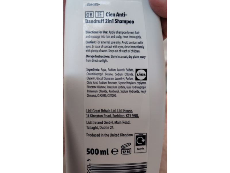 Cien 2 In 1 Classic Anti-Dandruff Shampoo & Conditioner, 500 mL