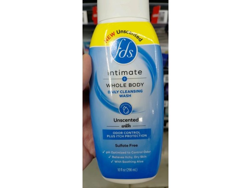 FDS Intimate Odor Control Plus Itch Protection Daily Cleansing Wash, Unscented, 10 fl oz/296 mL