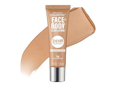 Revlon Colorstay Face & Body Luminizing Glow Lotion, Coconut, 110 Glow Through It, 1 fl oz/30 mL