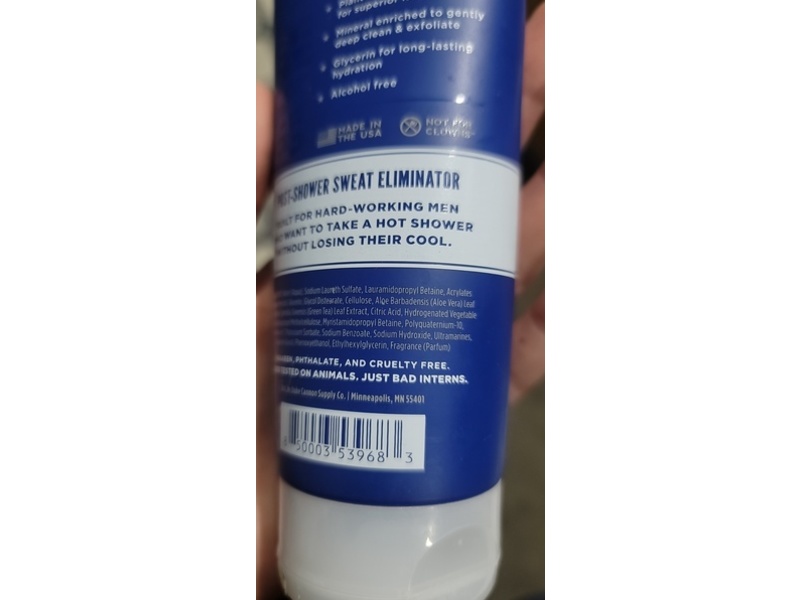 Duke Cannon Supply Co. Cold Shower Ice-Cold Body Scrub, Menthol + Caffeine & Aloe Vera, 8 fl oz