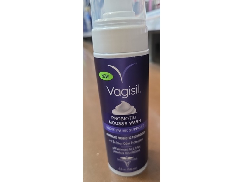 Vagisil Menopause Support Probiotic Mousse Wash, 6 fl oz/180 mL