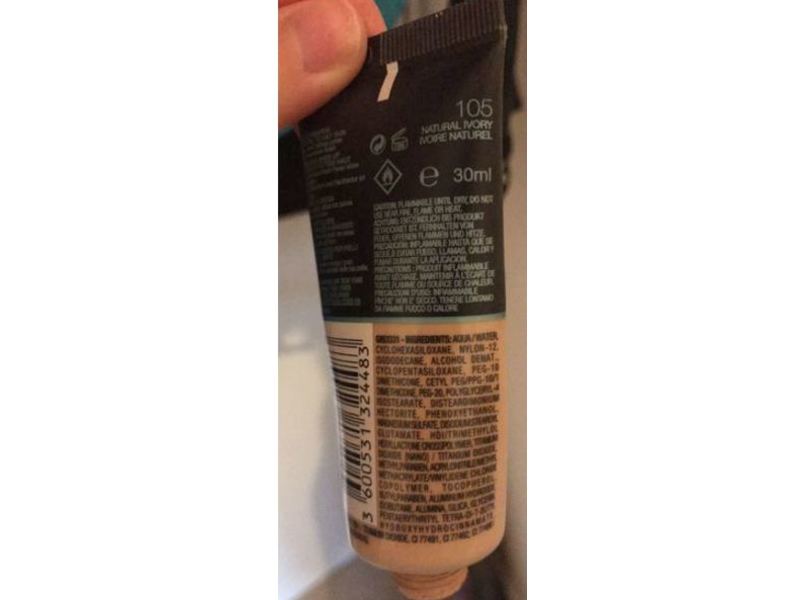 Maybelline Fit Me Matte + Poreless Foundation, 105 Natural Ivory, 30 mL