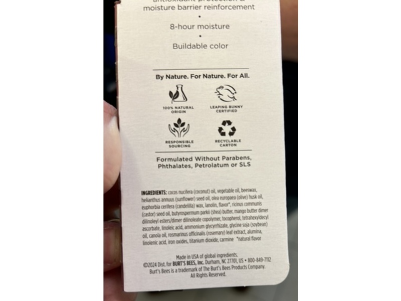 Burt’s Bees Tinted Boosted Balm, Vitamin C, E & F Core, Misty Mauve, 0.16 oz/4.53 g