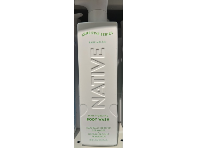 Native Sensitive Series Body Wash, Bare Melon, 18 fl oz/532 mL