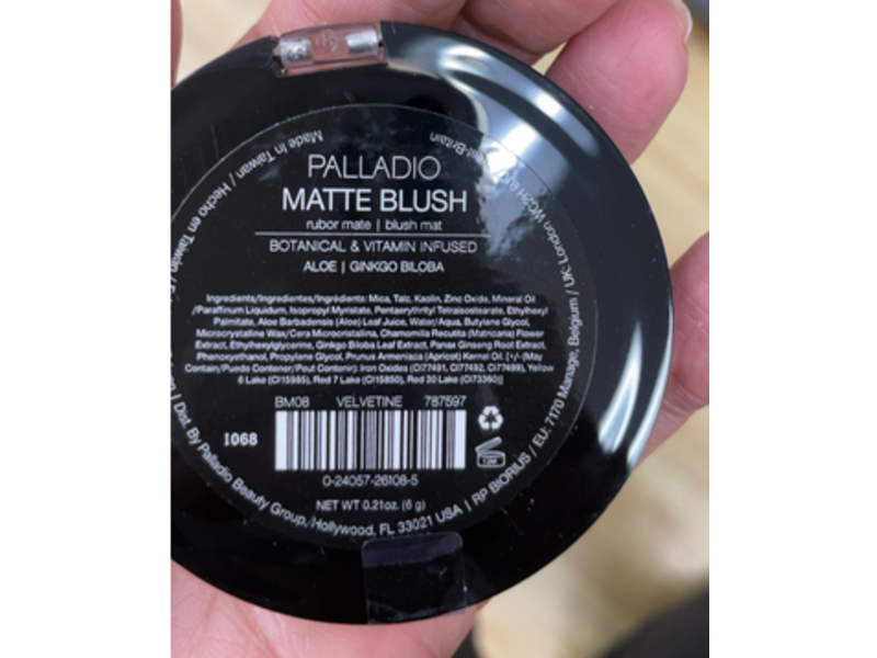 Palladio Matte Blush, Velvetine, 0.21 oz/6 g