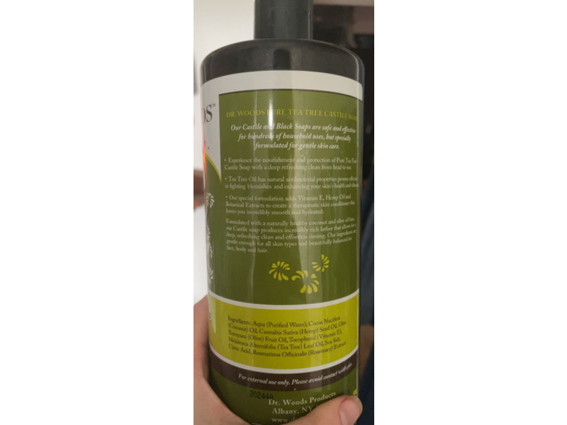 Dr. Woods Castile Soap, Tea Tree, 32 fl oz/946 mL