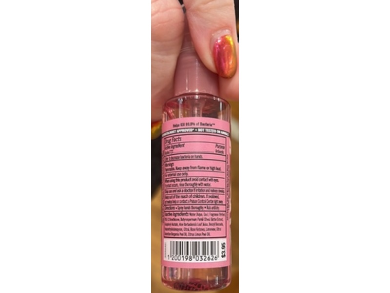 Bath & Body Works Anti-Bacterial Hand Spray, Raspberries & Whipped Vanilla, 1 fl oz/29 mL