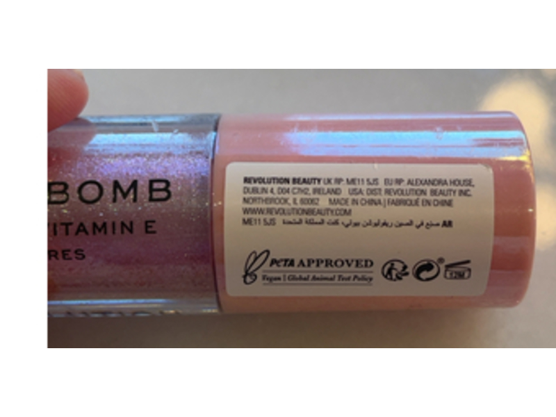 Revolution Shimmer Bomb Lip Gloss, Sparkle Pink, 0.15 fl oz/4.5 mL