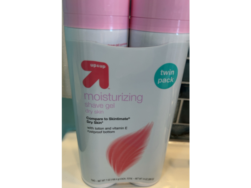 Up&Up Moisturizing Dry Shave Gel, Vitamin E, 7 oz/198.4 g, Pack Of 2