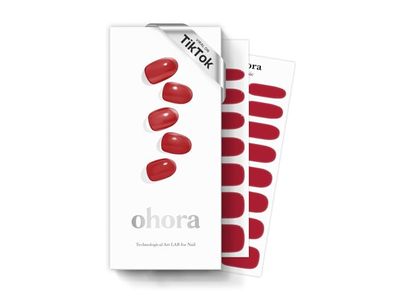 ohora Semi Cured Gel Nail Strips, N Red Light, Count 38