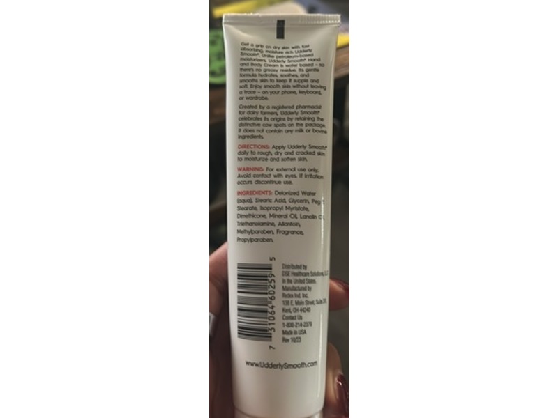 Udderly Smooth Hand And Body Cream, 4 fl oz/114 g