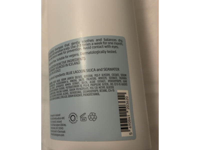 Blue Lagoon Iceland Purifying Shampoo, Silica, 16.9 fl oz/500 mL