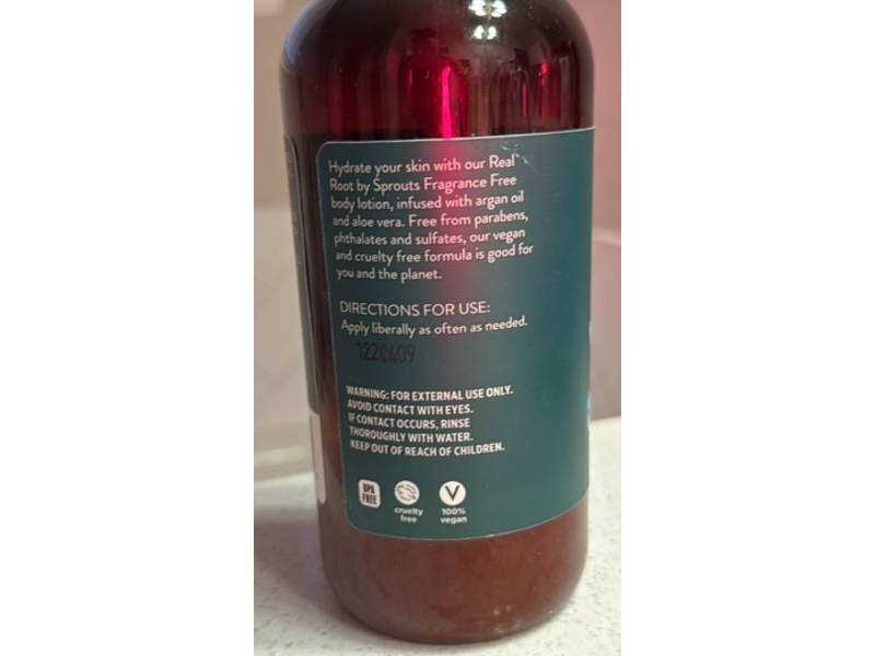 Real Root By Sprouts Moisturizing Body Lotion, 16 fl oz/473 mL