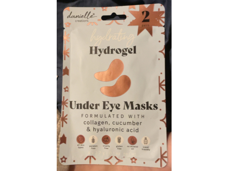 Danielle Hydrating Hydrogel Under Eye Mask, Collagen, Cucumber & Hyaluronic Acid, 0.1 oz/2.7 g, 2 Pairs