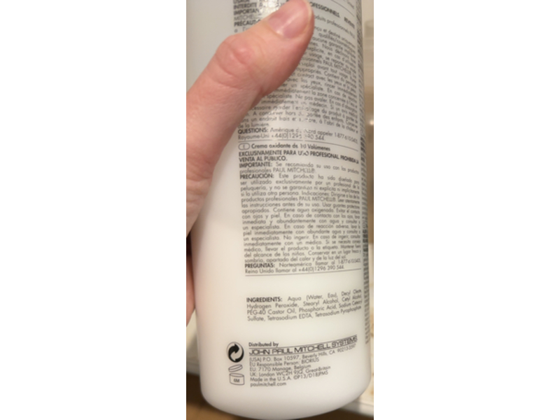 Paul Mitchell 10 Vol Cream Developer 3 %, 33.8 fl oz/1 L