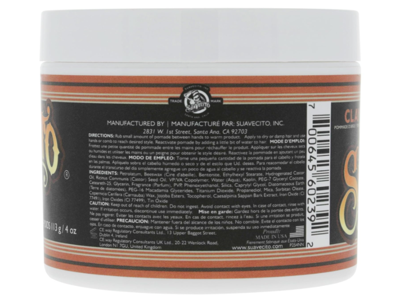 Suavecito Firm Clay Pomade, 4 oz/113 g
