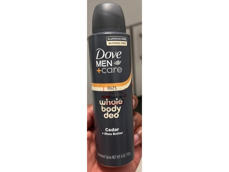 Dove Men + Care Whole Body Deo, Cedar + Shea Butter, 4 oz/113 g