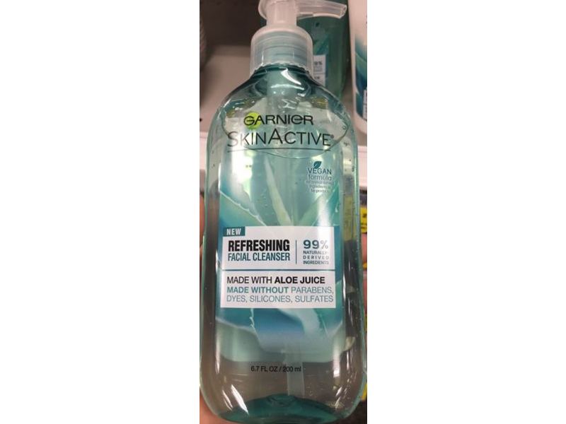 Garnier Skin Active Refreshing Facial Cleanser, Aloe Juice, Dry Skin, 6.7 fl oz/200 mL