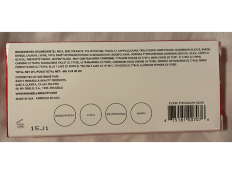 Mirabella Eyeshadow Quad, Iconic, 0.28 oz/8 g