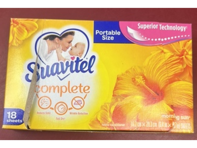 Suavitel Fabric Conditioner Dryer Sheet, Morning Sun, 18 Count