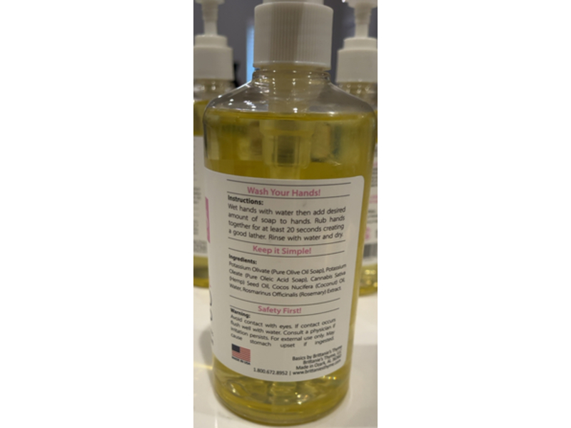 Brittanie's Thyme Basics Natural Hand Soap, Unscented, 12 fl oz/377 mL, Pack Of 3