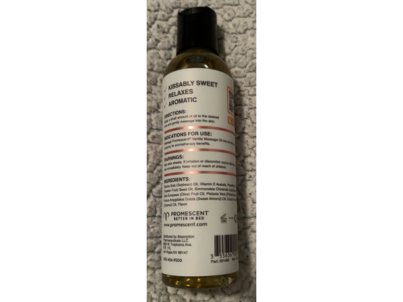 Promescent Massage Oil, Vanilla, 4 fl oz/118 mL