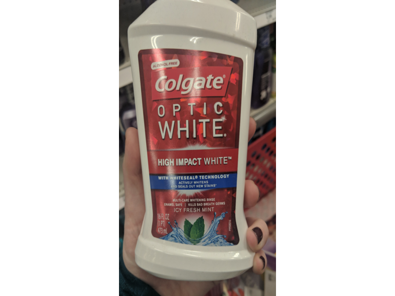 Colgate Optic White Multi-Care Whitening Rinse, Icy Fresh Mint, 16 fl oz/473 mL
