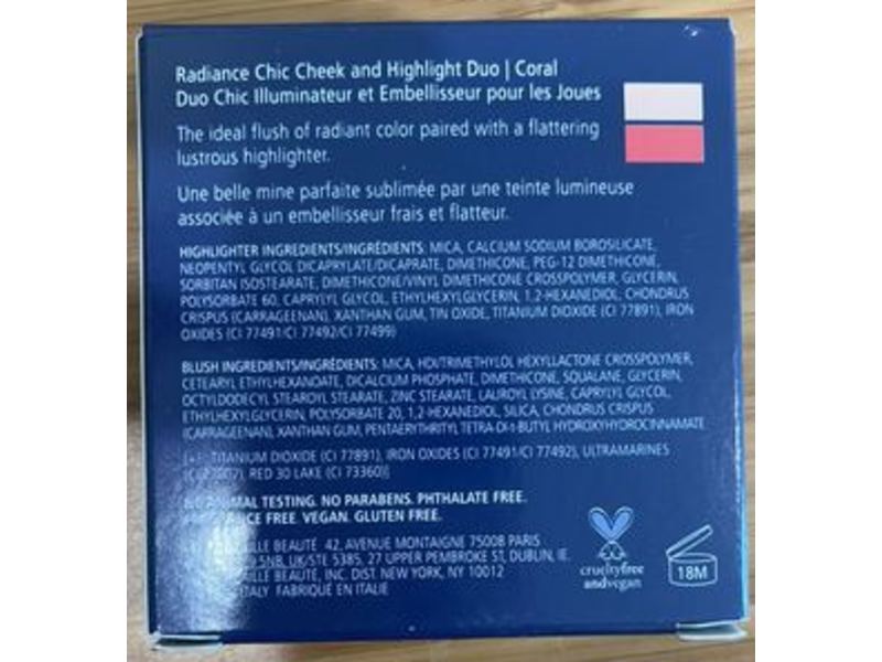 Chantecaille Radiance Chic Cheek And Highlighter Duo, Coral, 21 oz/6 g