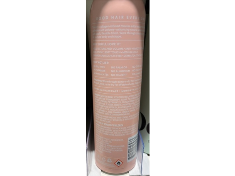 Monday Volume Texturizing Mousse, 7 oz/198 g