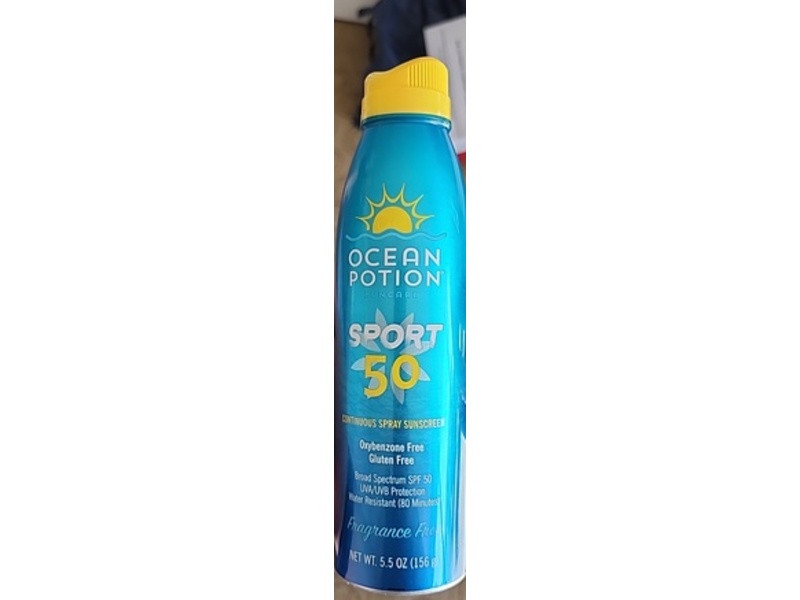 Ocean Potion Sport Sunscreen Spray, SPF 50, Fragrance Free, 5.5 fl oz/156 g