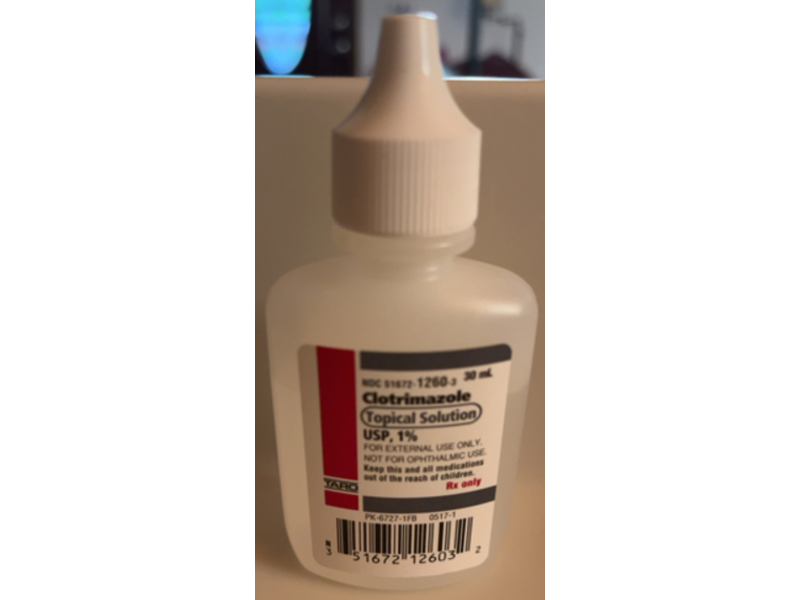Clotrimazole Topical Solution 1%, 30 mL, Taro (Rx)