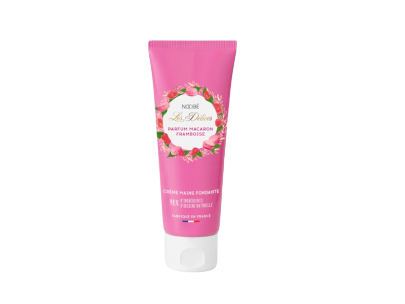 Nocibe Les Delices Melting Hand Cream, Raspberry Macaron Fragrance, 75 mL