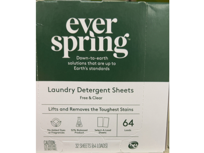 Free & Clear Laundry Detergent Sheets, 64 Loads