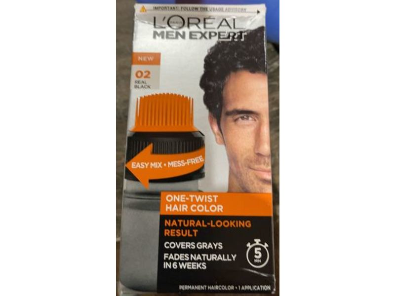 L’Oreal Paris Men Expert One Twist Hair Color, Real Black 02, 1 Application