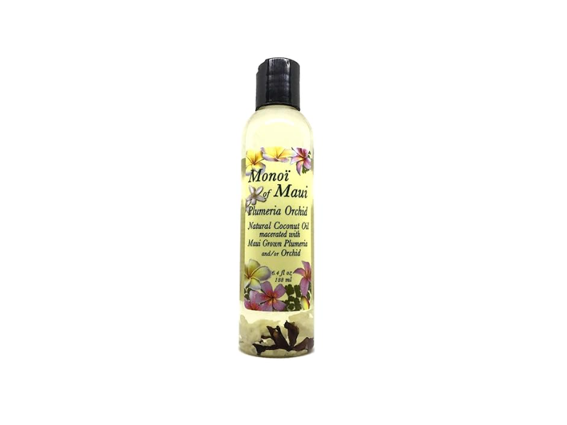 Monoi Of Maui Natural Coconut Oil, Plumeria Orchid, 6.4 fl oz/188 mL