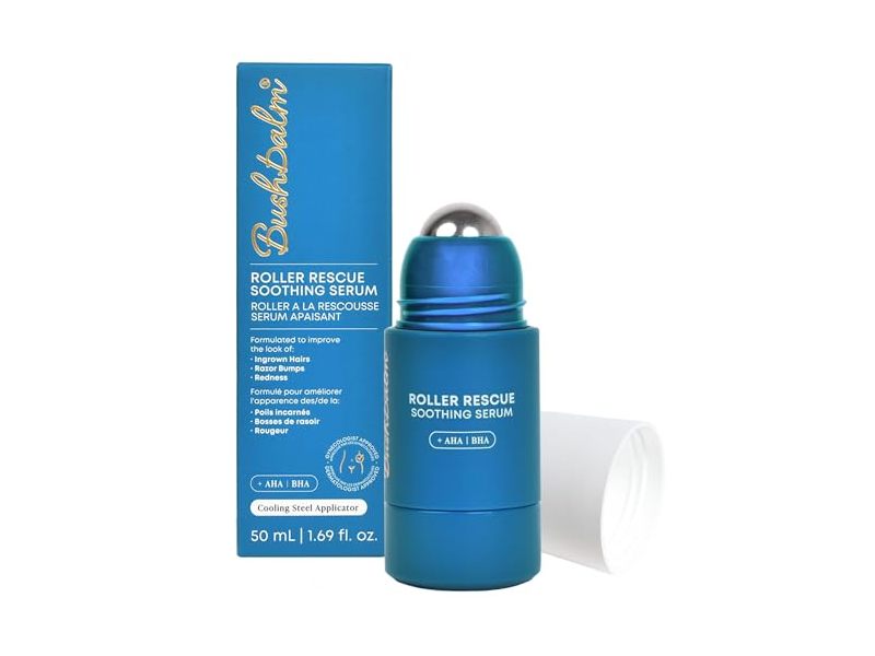 Bushbalm Roller Rescue Soothing Serum, AHA + BHA, 1.69 fl oz/50 mL