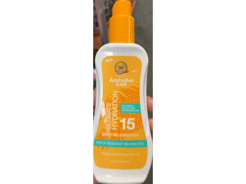 Australian Gold Spray Gel Sunscreen, SPF 15, 8 fl oz/237 mL